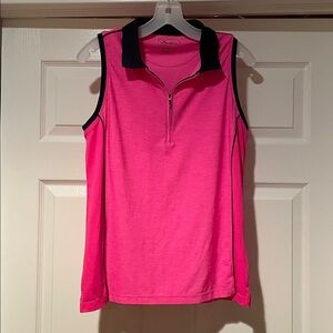 Peter Millar Bright Pink Sleeveless Polo Shirt